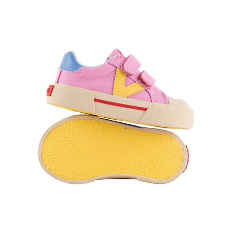 Baskets basses à scratch Beige+Jeans+Mar+Rosa 22 - vertbaudet enfant 