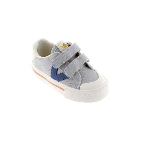Baskets basses  à scratch Gris+Marino 6 - vertbaudet enfant 