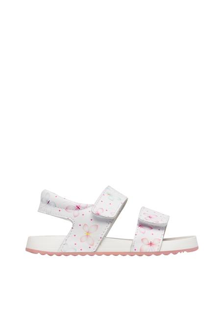 Sandales en cuir avec imprimé papillons salny. Blanc-rose 1 - vertbaudet enfant 