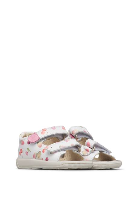 Sandales en cuir july Blanc-rose- 2 - vertbaudet enfant 