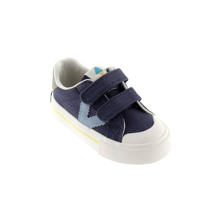 Baskets basses  à scratch Gris+Marino 12 - vertbaudet enfant 