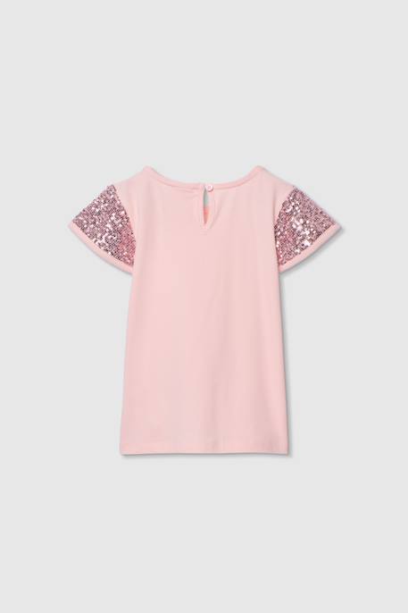 T-shirt en coton avec sequins fille Rose 2 - vertbaudet enfant 