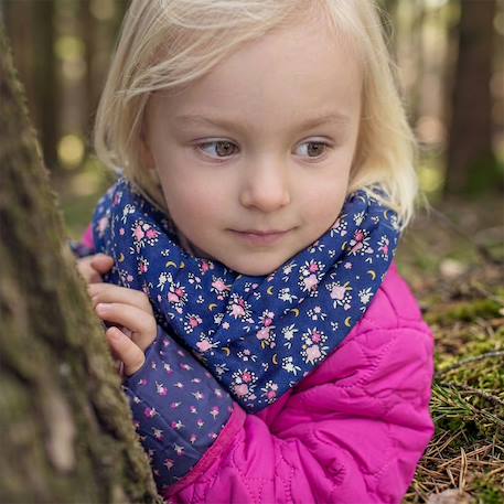 Bavoir bandana cache-cou réversible flore Bleu 4 - vertbaudet enfant 