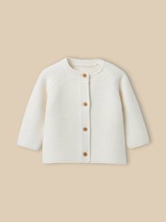 -Cardigan en coton biologique et laine bébé