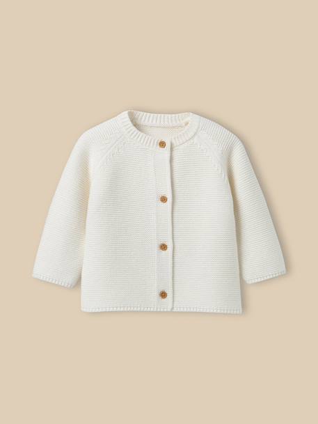 Bébé-Cardigan en coton biologique et laine bébé