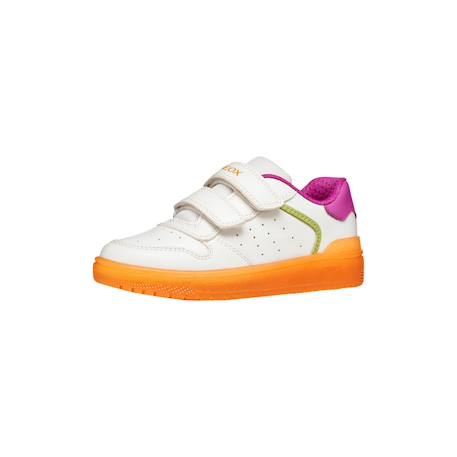 Baskets basses à scratch Blanc   orange 2 - vertbaudet enfant 
