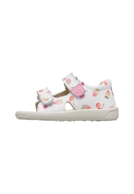 Sandales en cuir july Blanc-rose- 3 - vertbaudet enfant 