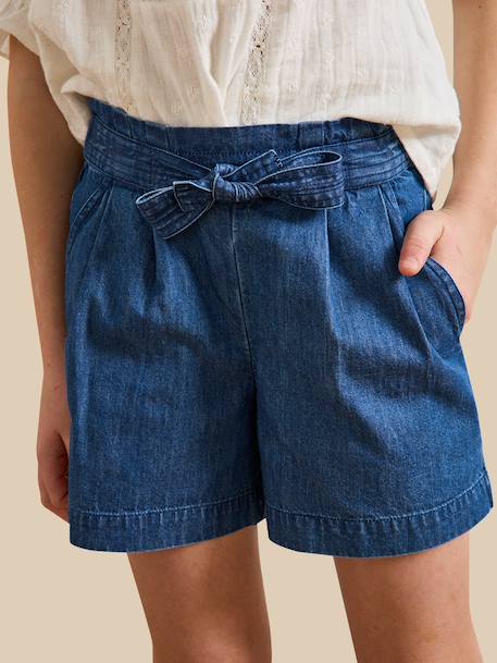 Short fille en denim light Denim brut 3 - vertbaudet enfant 