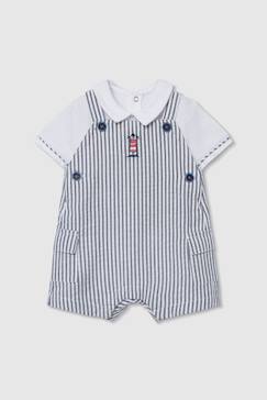 -Ensemble polo et salopette bébé coton