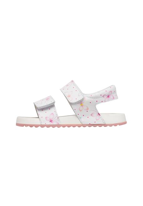 Sandales en cuir avec imprimé papillons salny. Blanc-rose 3 - vertbaudet enfant 