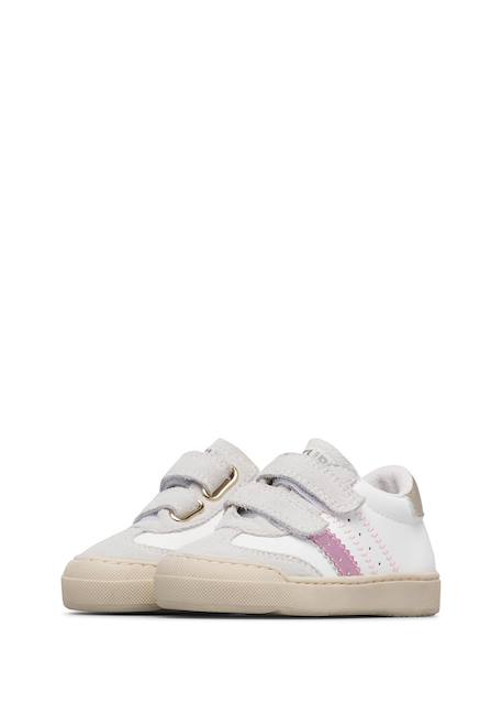 Baskets en cuir et en daim riby vl. Blanc-rose-platine 5 - vertbaudet enfant 
