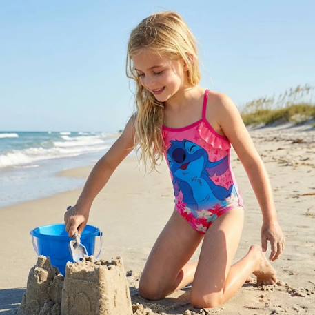 Maillot de bain 1 pièce avec jupe et imprimé lilo & stitch Rose 2 - vertbaudet enfant 