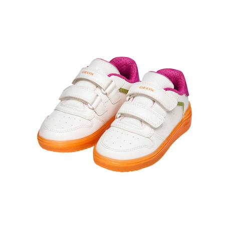 Baskets basses à scratch Blanc   orange 3 - vertbaudet enfant 