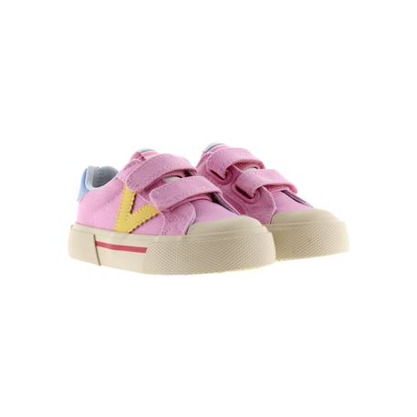 Baskets basses à scratch Beige+Jeans+Mar+Rosa 20 - vertbaudet enfant 