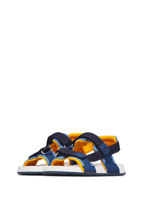 Sandales en cuir et tissu jaffor. Marine-orange 5 - vertbaudet enfant 