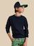 Pull col rond garçon Bleu fonce uni 1 - vertbaudet enfant 