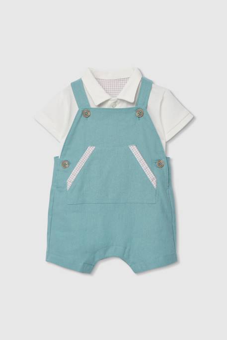 Ensemble bébé polo et salopette Vert 1 - vertbaudet enfant 