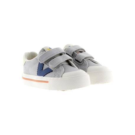Baskets basses  à scratch Gris+Marino 3 - vertbaudet enfant 