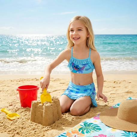 Maillot de bain 2 pièces avec jupe et motifs lilo & stitch Bleu 2 - vertbaudet enfant 