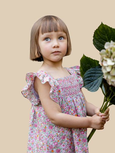 Bébé-Robe scarlette en tissu liberty - collection fêtes et mariages