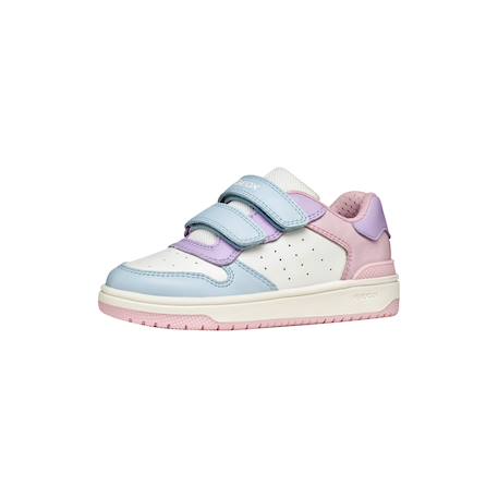Baskets basses  à scratch Blanc   orange+Cristal   lilac clair+Rose foncé   lilac 8 - vertbaudet enfant 