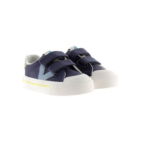 Baskets basses  à scratch Gris+Marino 9 - vertbaudet enfant 