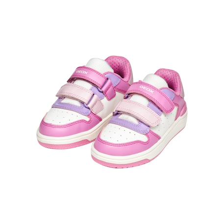 Baskets basses  à scratch Blanc   orange+Cristal   lilac clair+Rose foncé   lilac 15 - vertbaudet enfant 