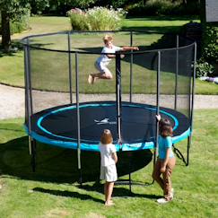 Trampoline de jardin ø 430cm + filet de sécurité + échelle - punchi 430 bleu  - vertbaudet enfant