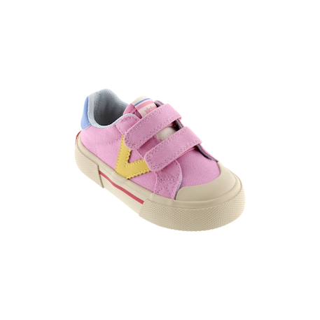 Baskets basses à scratch Beige+Jeans+Mar+Rosa 23 - vertbaudet enfant 