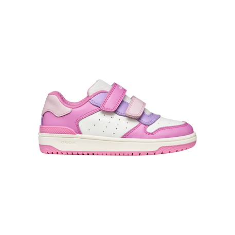Baskets basses  à scratch Blanc   orange+Cristal   lilac clair+Rose foncé   lilac 13 - vertbaudet enfant 