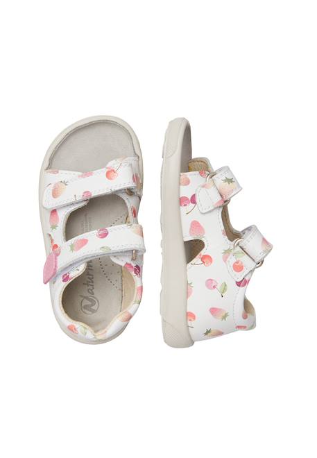 Sandales en cuir july Blanc-rose- 4 - vertbaudet enfant 