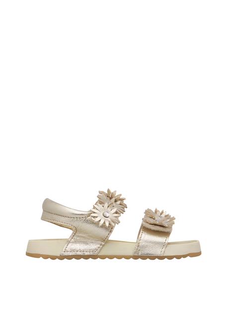Sandales en cuir avec des fleurs lunia. Blanc-+Platine- 6 - vertbaudet enfant 