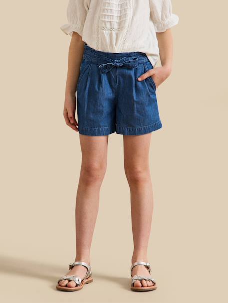 Short fille en denim light Denim brut 1 - vertbaudet enfant 