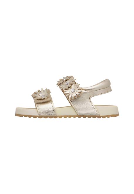 Sandales en cuir avec des fleurs lunia. Blanc-+Platine- 8 - vertbaudet enfant 