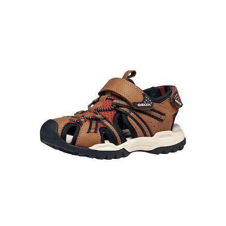 Sandales en cuir à scratch Denim   noir+Denim gris+Marine orange+Marron clair   rust 20 - vertbaudet enfant 