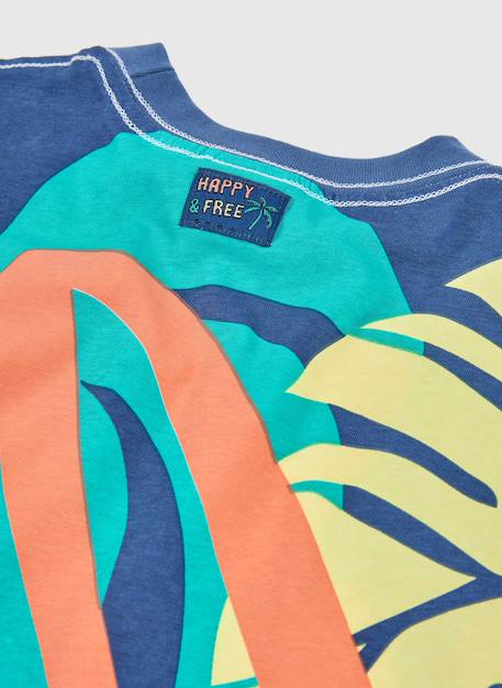 T-shirt en coton pour enfant imprimé Bleu 4 - vertbaudet enfant 