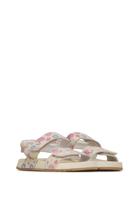 Sandales en cuir avec des fleurs salny. Platine- 2 - vertbaudet enfant 
