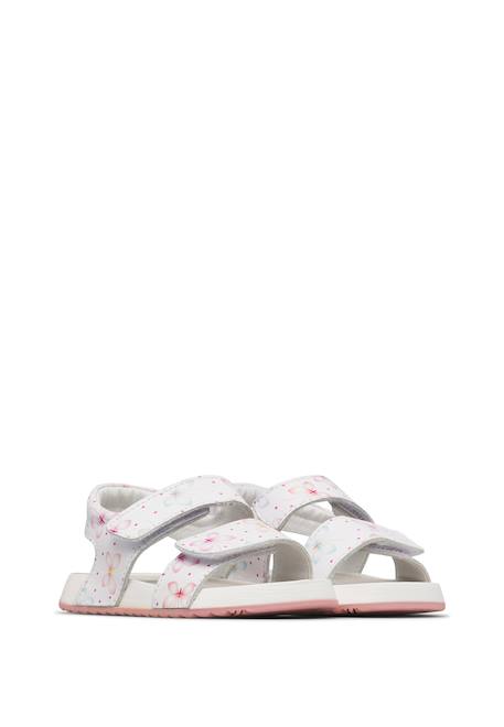 Sandales en cuir avec imprimé papillons salny. Blanc-rose 2 - vertbaudet enfant 