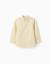 Chemise à manches longues en lin et coton Jaune clair+Vert 2 - vertbaudet enfant 