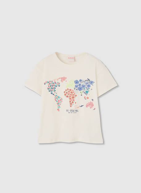 Ensemble en coton fille t-shirt et short Gris 3 - vertbaudet enfant 