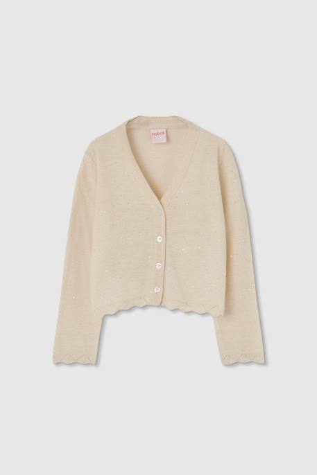 Gilet en coton fille Blanc 1 - vertbaudet enfant 