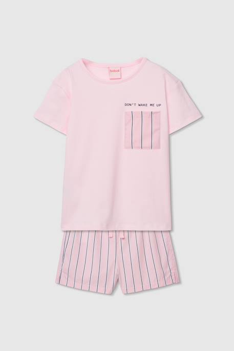 Pyjama coton rayures Rose 1 - vertbaudet enfant 