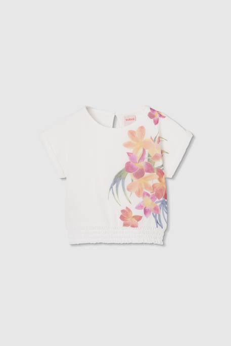 Fille-T-shirt, sous-pull-Tee-shirt fille fleurs