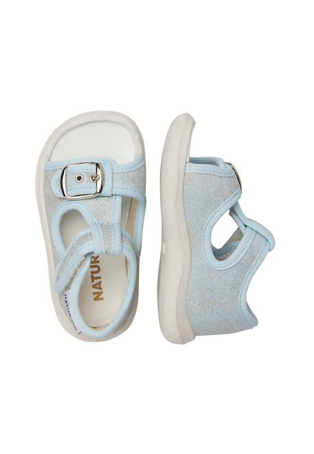 Sandales ouvertes en tissu laminé paros Céleste- 4 - vertbaudet enfant 