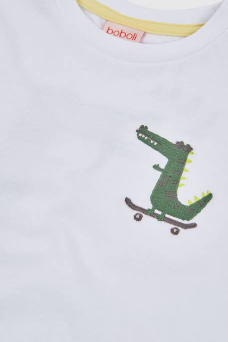 T-shirt enfant coton  crocodile Blanc 3 - vertbaudet enfant 
