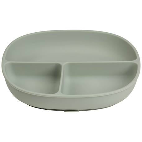 Assiette bébé silicone ventouse avec couvercle Bleu+Rose+Vert 16 - vertbaudet enfant 