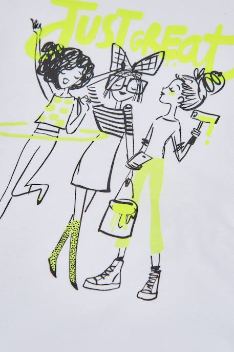 T-shirt fille en coton Blanc 3 - vertbaudet enfant 