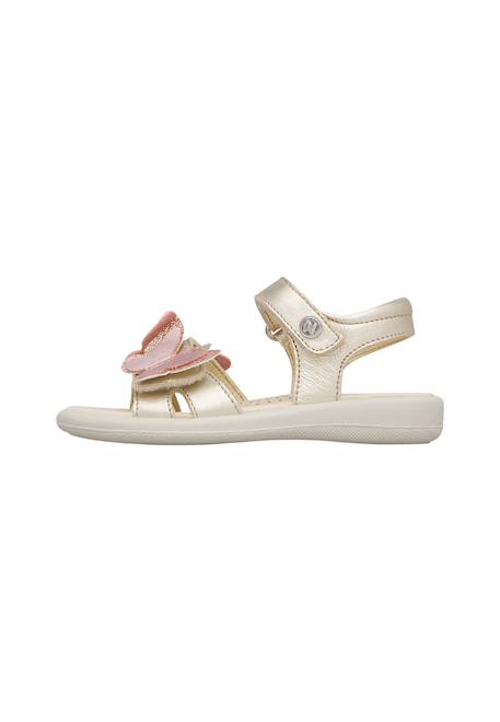 Sandales en cuir avec des papillons appliqués maudi Platine- 3 - vertbaudet enfant 