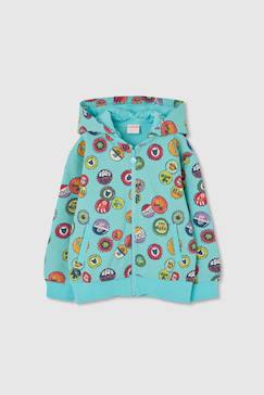-Sweat zippé à capuche imprimé