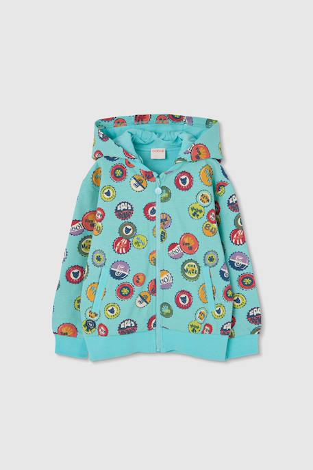 Garçon-Pull, gilet, sweat-Sweat zippé à capuche imprimé